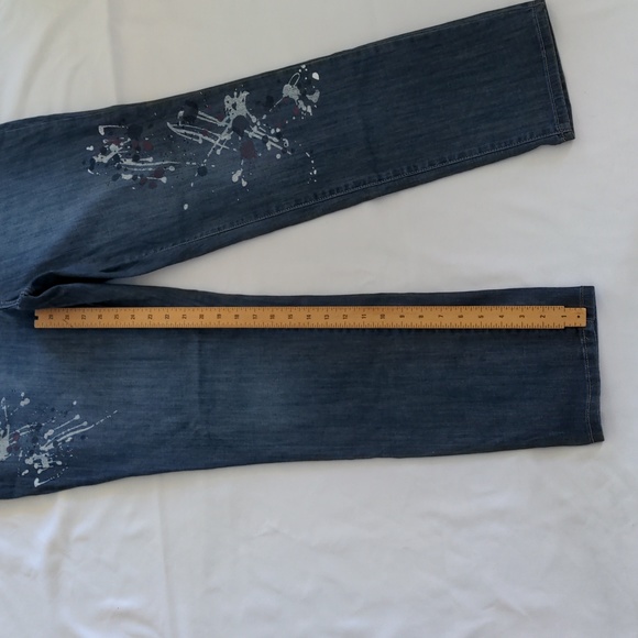 DC Jeans paint splatter dark blue, light fade in seat and front size 18 - Picture 5 of 8